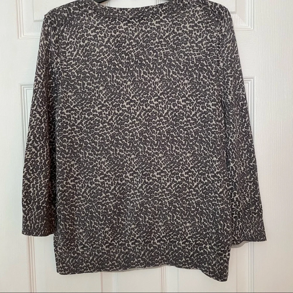 Talbots animal print cardigan Large petite C